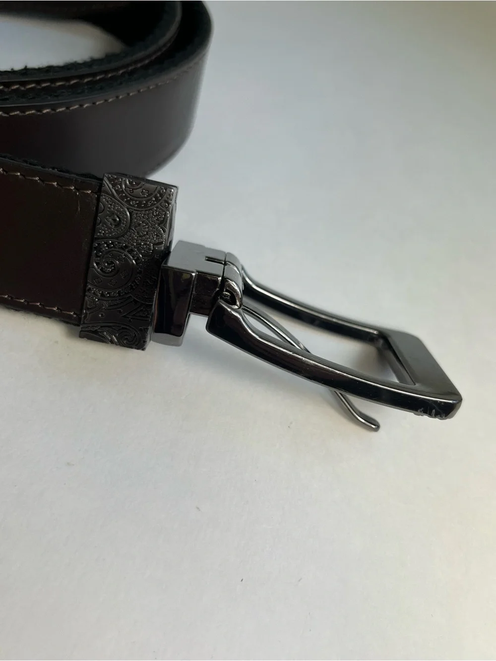 Robert Graham Mayflower Reversible Belt 50 (48-54) Brown Leather/Black Webbing